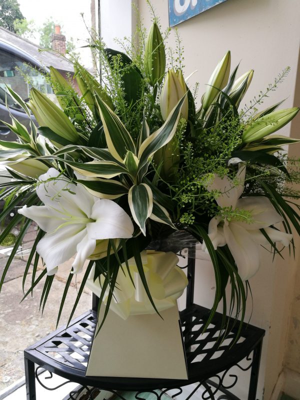 Luxury white lily bouquet